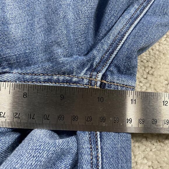 American Eagle Jeans Womens 2 Blue Stretch Wide Leg Distressed Ripped Knees - Picture 8 of 11